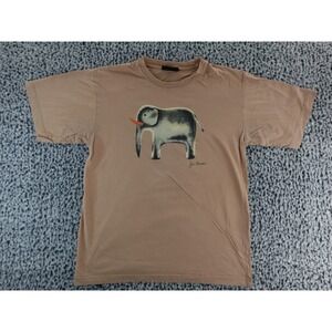 Jim Thompson Elephant Graphic T-Shirt Tan Short Sleeve Crew Neck Top